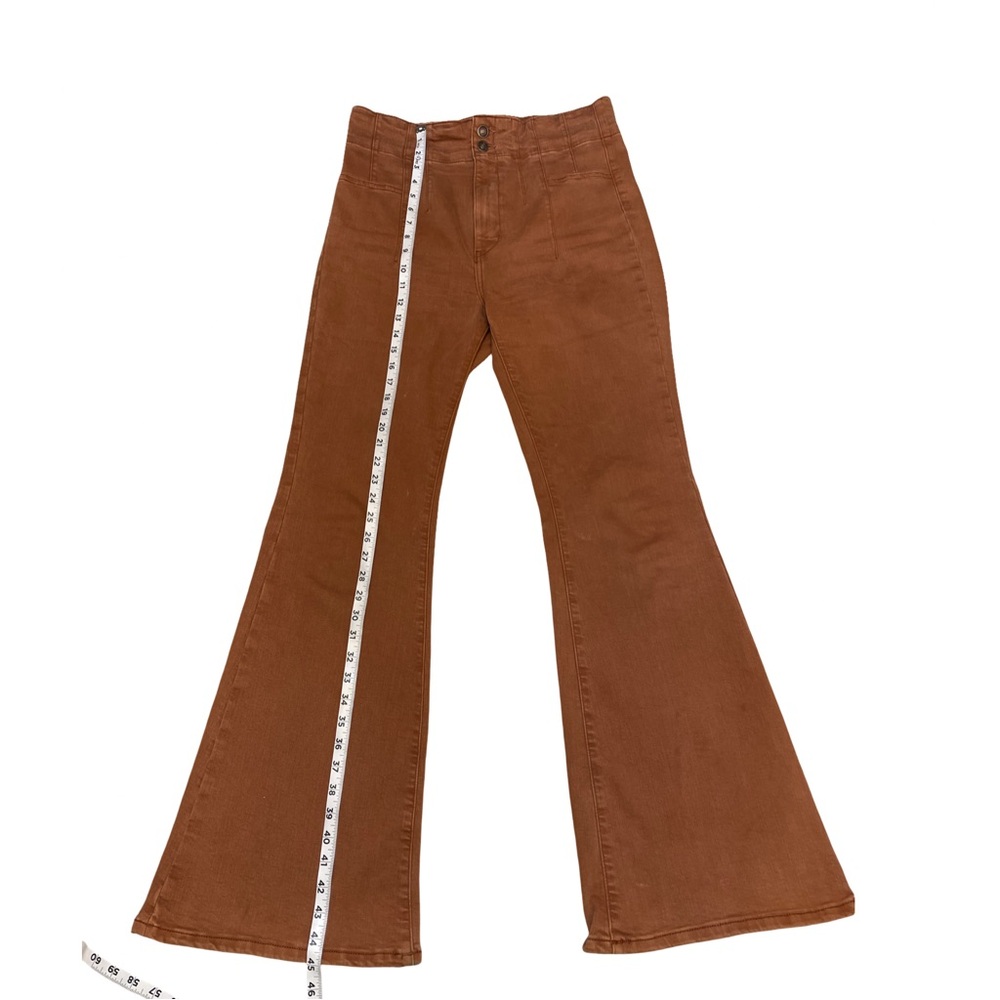 🍂 We The Free High-Rise Flare Jeans - Boho Chic in Terracotta! 70s Vibe - Picture 4 of 11